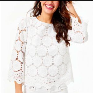 Lilly Pulitzer Mariella Top Resort White Small